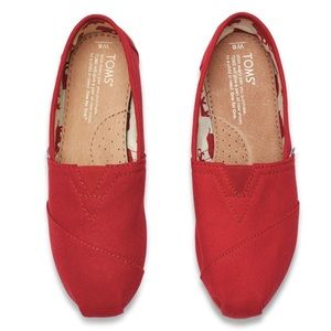 TOMS Red Canvas Women's Classics